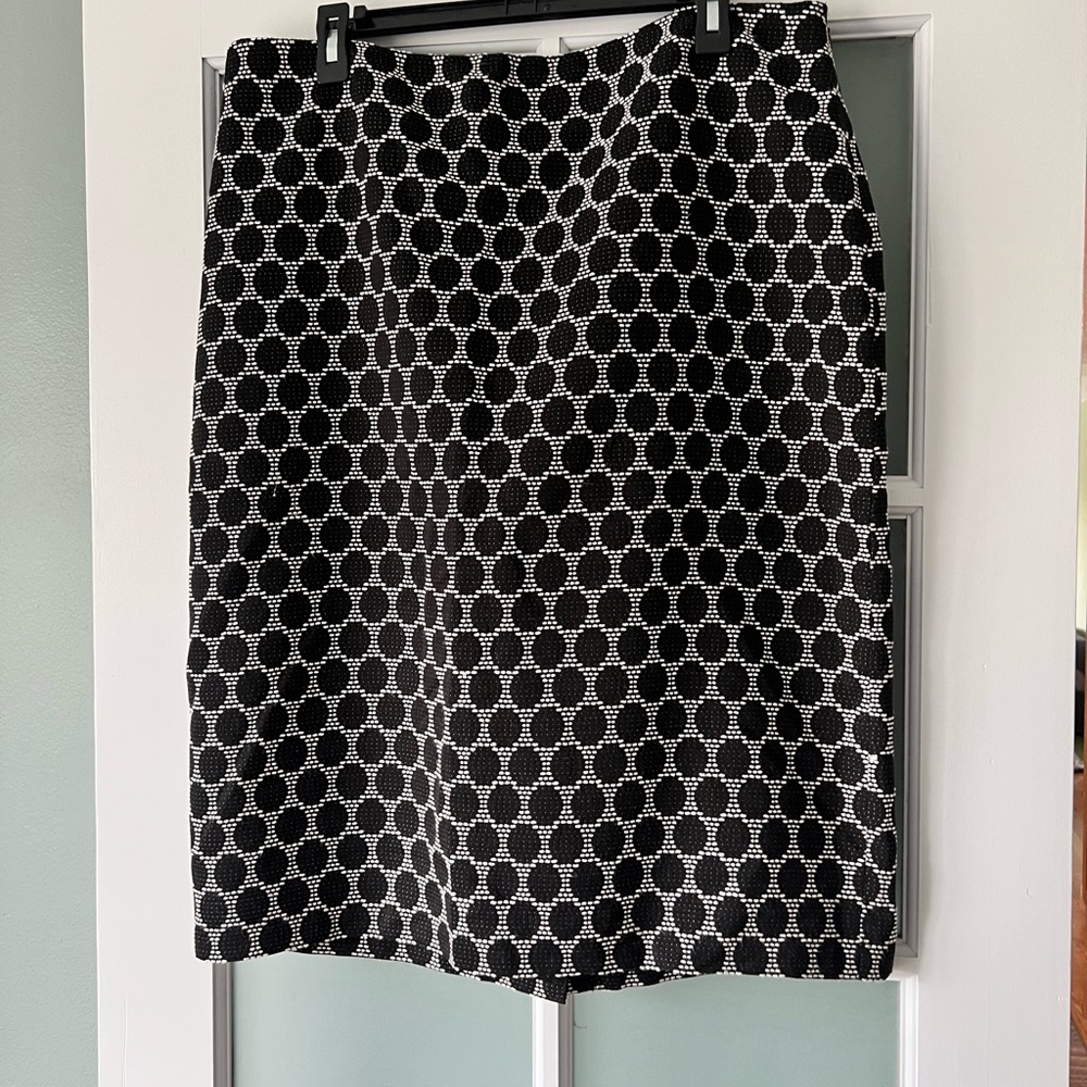 Coldwater Creek Women’s Skirt Black White Geometric Size 16